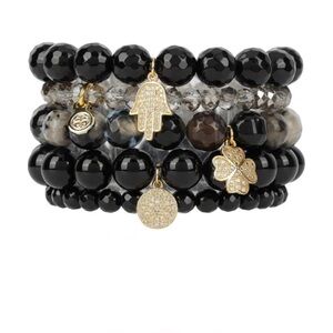 BuDhaGirl Chamonix Bracelet set of 5, Black